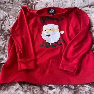 Kids Size L Red Santa Sweatshirt